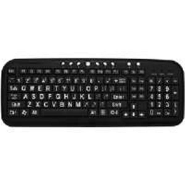 Ergoguys CD-1039 Ezsee Low Vision Keyboard Large White Print- Black Keys YYI1-CT6075